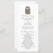 Rustic Burlap Mason Jar Wedding Program Programm (Vorne/Hinten)