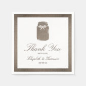 Rustic Burlap Mason Jar Wedding Serviette (Vorderseite)