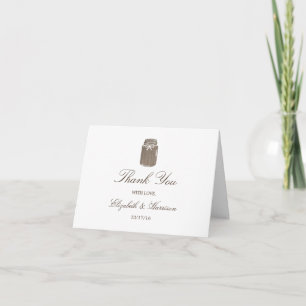 Rustic Burlap Mason Jar Wedding Vielen Dank Dankeskarte