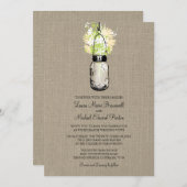 Rustic Burlap Mason Jar Wildblumen Hochzeit Einladung (Vorne/Hinten)