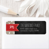 Rustic Burlap Monogram Address Label (Insitu)