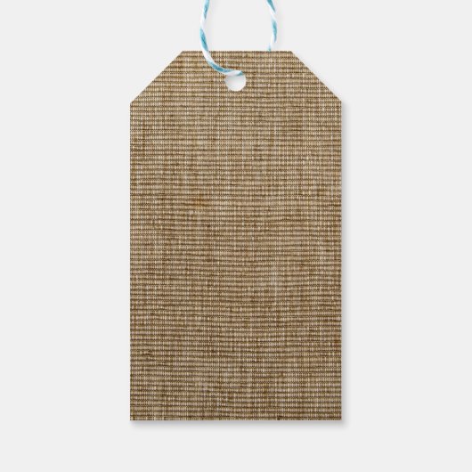 Rustic Burlap Nature Pattern Geschenktasten - Burl Geschenkanhänger (Rückseite)