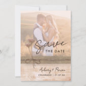 Rustic Burlap Öko Wood Blush Wildblume Boho Foto Save The Date (Vorderseite)