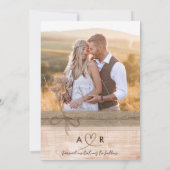 Rustic Burlap Öko Wood Blush Wildblume Boho Foto Save The Date (Rückseite)
