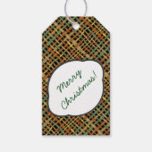 Rustic Burlap Pattern Grün mit Text Gruß Geschenkanhänger (Vorderseite)
