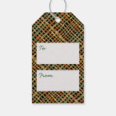 Rustic Burlap Pattern Grün mit Text Gruß Geschenkanhänger (Rückseite)