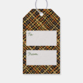 Rustic Burlap Pattern Schwarz mit Text Gruß Geschenkanhänger (Rückseite)