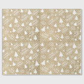 Rustic Burlap Print Merry Weihnachtsbaum Geschenkw Geschenkpapier (Flach)