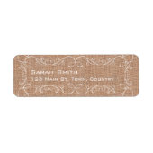 Rustic Burlap Print Wedding Address Labels (Vorne)
