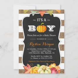Rustic Burlap Pumpkin Es ist eine Baby-Dusche für Einladung