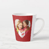 Rustic Burlap Red Heart Mama Foto Milchtasse (Rechts)