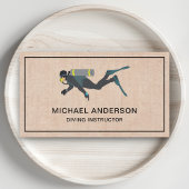 Rustic Burlap Scuba Diving Instructor Visitenkarte