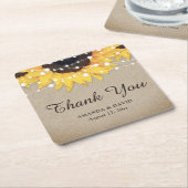 Rustic Burlap Sonnenblume Danke Gastgeschenk Hochz Rechteckiger Pappuntersetzer (angewinkelt)