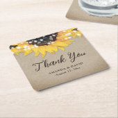 Rustic Burlap Sonnenblume Hochzeit Vielen Dank für Rechteckiger Pappuntersetzer (angewinkelt)
