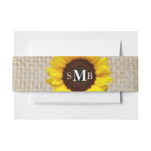 Rustic Burlap Sonnenblume Personalisiert Einladungsbanderole