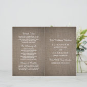 Rustic Burlap Wedding Bi-fold Programmvorlage (Stehend Vorderseite)