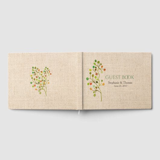 Rustic Burlap Wedding Gästebuch (Voll)