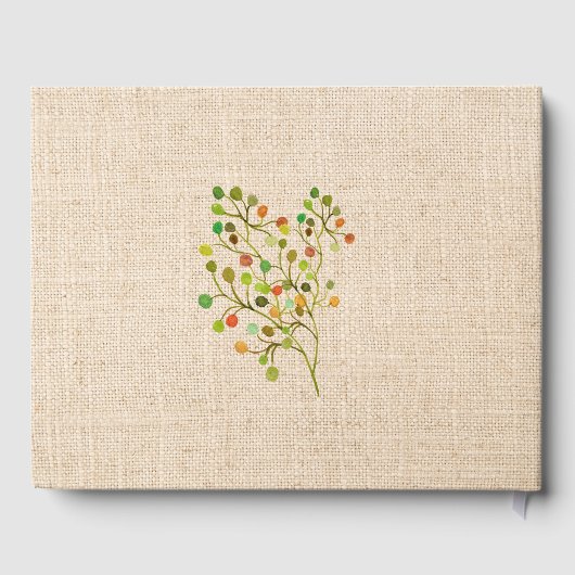 Rustic Burlap Wedding Gästebuch (Rückseite)