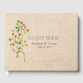 Rustic Burlap Wedding Gästebuch (Vorderseite)