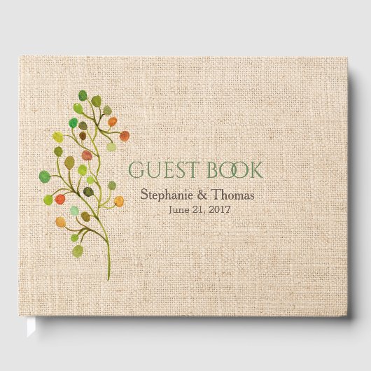 Rustic Burlap Wedding Gästebuch (Vorderseite)