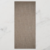 Rustic Burlap Wedding Menu Menükarte (Rückseite)