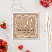 Rustic Burlap Wedding Monogram Serviette (Beispiel)