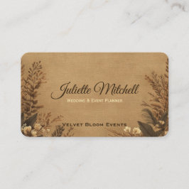Rustic Burlap Wedding Planner Business Card Visitenkarte