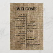 Rustic Burlap Wedding Program – Personalized Programm (Rückseite)