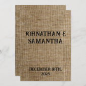 Rustic Burlap Wedding Program – Personalized Programm (Vorne/Hinten)