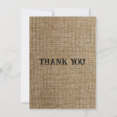 Rustic Burlap Wedding Thank You Card – Personalize Dankeskarte (Rückseite)