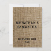 Rustic Burlap Wedding Thank You Card – Personalize Dankeskarte (Vorderseite)