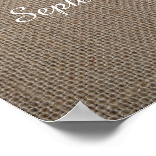 Rustic Burlap Wedding Willkommen Poster (Ecke)