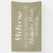 Rustic Burlap Wedding Willkommenszeichen Custom Banner (Vertikal)