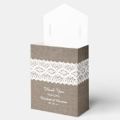 Rustic Burlap & White Lace Wedding Vielen Dank Geschenkschachtel (Geöffnet)