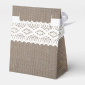 Rustic Burlap & White Lace Wedding Vielen Dank Geschenkschachtel (Rückseite)