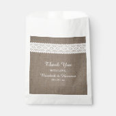 Rustic Burlap & White Lace Wedding Vielen Dank Geschenktütchen (Vorderseite)