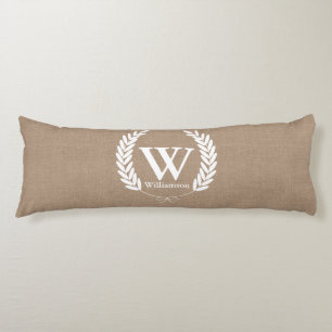 Rustic Burlap White Laurels - Personalisiert Seitenschläferkissen