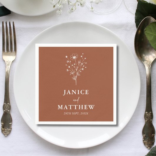 Rustic Burnt Orange Boho Wedding Serviette