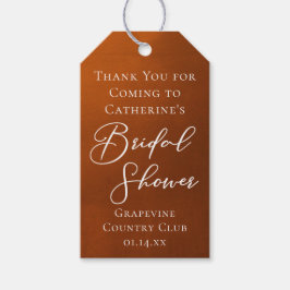 Rustic Burnt Orange Bridal Shower Personalized Geschenkanhänger
