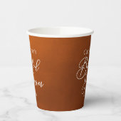 Rustic Burnt Orange Bridal Shower Personalized Pappbecher (Links)