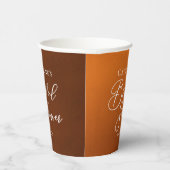 Rustic Burnt Orange Bridal Shower Personalized Pappbecher (Rechts)