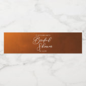 Rustic Burnt Orange Bridal Shower Personalized Wasserflaschenetikett (Einzelnes Label)