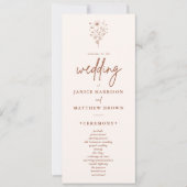 Rustic Burnt Orange Elegant Boho Hochzeitsprogramm (Vorderseite)