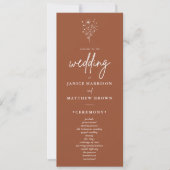 Rustic Burnt Orange Elegant Boho Hochzeitsprogramm (Vorderseite)