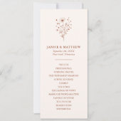 Rustic Burnt Orange Simple Boho Wedding Programm (Vorderseite)