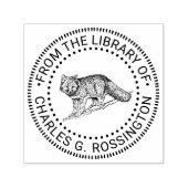 Rustic Bushy Fox Library Name Permastempel (Design)