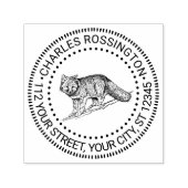 Rustic Bushy Fox Name Rücksendeadresse Permastempel (Design)