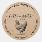 Rustic Butt nuggets egg carton label Runder Aufkleber (Vorderseite)