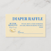 Rustic Butter Yellow Blu Baby Shower Diaper Raffle Begleitkarte (Vorderseite)