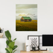 Rustic Cabin at Sunrise – Grand Teton National Par Poster (Heimbüro)